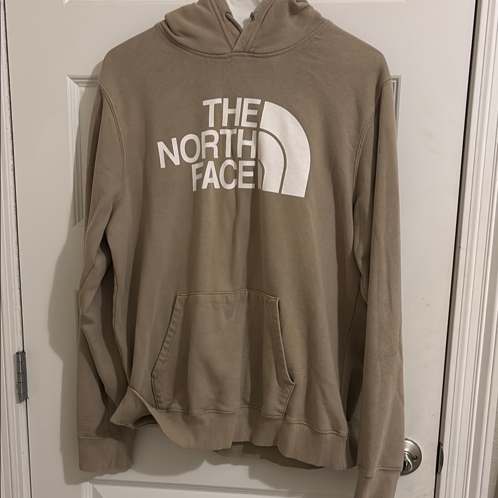 The North Face Tan Hoodie with Iconic Logo